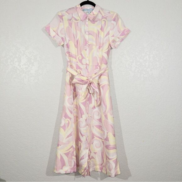 NWT Hill House The Lilly Dress Candy Kaleidoscope Print Midi Dress Size XXS - Picture 3 of 10